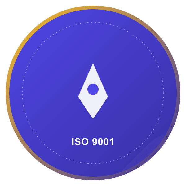 Seal illustration representing ISO 9001 aligned facility certification
