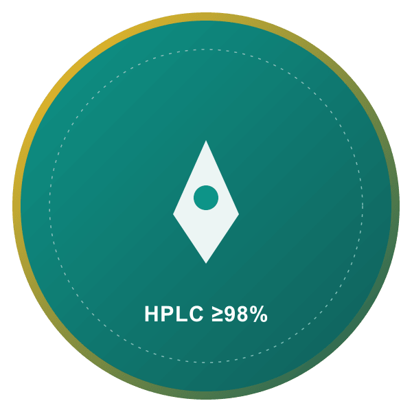 Seal illustration representing third-party HPLC verification
